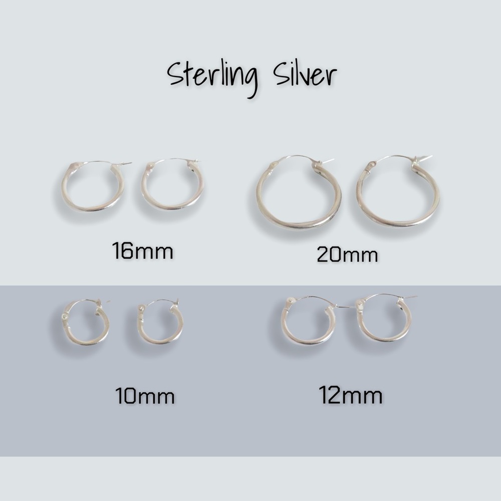 Sterling Silver 18mm x 2mm Click Top Hinged Hoop Earrings - Picture 4 of 6